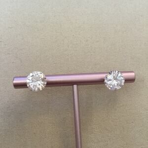 Sterling Silver Crystals Stud Earrings